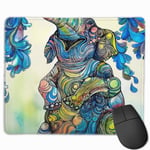 Elephant Coloful Mouse Pad with Stitched Edge Computer Mouse Pad with Non-Slip Rubber Base for Computers Laptop PC Gmaing Work Mouse Pad
