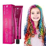 Fashion Mermaid Hair Coloring Shampoo Mild Safe Dyeing Sham 1(emerald Wine Red)