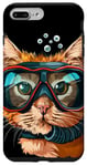 Coque pour iPhone 7 Plus/8 Plus Tuba amusant avec masque de plongée en forme de chat