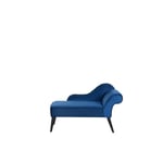 Beliani - Mini chaise longue en velours bleu côté droit BIARRITZ