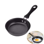Fablcrew Mini Non-Stick Portable Induction Frying Pan for Eggs Pancakes Omelette 12 cm Black