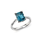 Elements Gold GR504T 9ct W/g Ldn Blue Topaz Ring Size UK O Jewellery