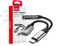 Adpater Usb-C Till Usb-C Splitter + Mini Jack 3,5Mm 10Cm Amio-04295