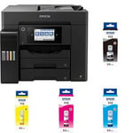 Epson EcoTank ET-5850 A4 Print/Scan/Copy/Fax High Performance Business Printer with Additional Ink Bottle Set