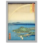 A Fine Evening on the Coast, Tsushima Province Tsushima Province Utagawa Hiroshige Japan Woodblock Artwork Framed Wall Art Print A4