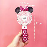 Cute Mickey Fan Portable Handheld With Rechargeable Built-in Battery 800mA USB Port Handy Air Cooling Mini Fan For Smart Home White