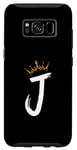 Coque pour Galaxy S8 Queen King Lettre J – Lettre préférée avec alphabet couronne