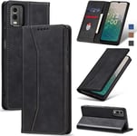 Jasonyu Case for Nokia C32 Leather Wallet Flip Cover with Card Holder,Kickstand,