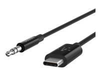 Belkin RockStar - Ljudkabel - 24 pin USB-C hane till mini-phone stereo 3.5 mm hane - 1.83 m - vit
