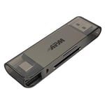 APM Lecteur de Carte SD Micro SD, 2 en 1, USB C/USB-A 3.0, Transfert 5 Gbps Ultra Rapide, Aluminium, Compatible avec Windows MacOS Linux ChromeOS PC XPS MacBook Chromebook S23 S22 S21, 570609