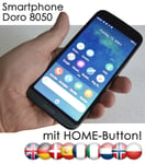 Doro 8050 Seniors Smartphone Android LTE 16GB GPS WLAN Usb-C With Alarm Grey New