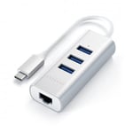 Satechi USB-C till USB 3.0 hub & Gigabit ethernet Silver 3x RJ45 ethenet