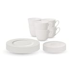 Villeroy & Boch - Twist White coffee set for up to 6, 18 pcs., timeless coffee service, premium porcelain, white, dishwasher safe