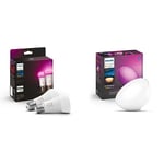 Philips Hue White & Color Ambiance Ampoules LED Connectées E27, équivalent 60W, 800 lumen, Compatible Bluetooth, pack de 2 & GO, Plastique, Blanc, ‎5.91 x 3.11 x 22.86 cm