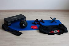 POWERSHOT Kit Fitness Maison - Medecine Ball, Tapis de Sport, Roue Abdominale... Pack de renforcement Musculaire