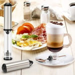 Battery Powered Electric Milk Frother Stainless Steel Whisk Beater  Milk Mixer