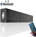 Speaker, Soundbar for Computer Monitor with HD Microphone and FM Radio 20W Bluetooth Speaker Home Theater Portable Wireless Support USB AUX Computer PC TV