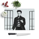 Glass Chopping Board - Elvis Presley Jailhouse Rock (2) - Textured Worktop Saver Cutting Board - Heat Resistant, Shatterproof and Hygenic - 28.5 x 20 cm