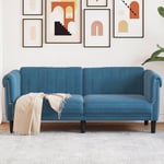 2-personers sofa velour blå