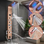 LED Shower Panel Column Tower Mixer Tap Unit Body Jets Stainless Steel Bathroom