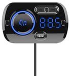 Bluetooth 5.0 / FM transmitter til bil - Sort