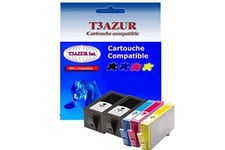 T3azur Cartouche d'encre 5 x cartouches compatibles h920xl pour hp officejet 6000 - t3azur