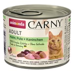Ekonomipack: animonda Carny Adult 48 x 200 g - Kyckling, kalkon & kanin