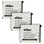 vhbw 3x Batteries remplacement pour Casio NP-60 pour appareil photo (550mAh, 3,6V, Li-ion)