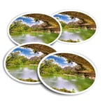4x Round Stickers 10 cm - Hamilton Pool Sinkhole Texas USA  #16167