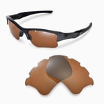 Walleva Brown polarized Vented Lenses for Oakley Flak Jacket XLJ Sunglasses