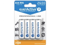 Everactive EVHRL6-2600, Laddningsbart batteri, Nickel-metallhydrid (NiMH), 1,2 V, 4 styck, 2500 mAh, -20 - 50 ° C
