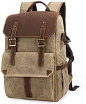 Camera Backpack, Large Capacity Front Open Waterproof Anti-shock SLR/Camera Rucksack Camera Travel Bag Professional Camera Bag,Khaki (Color : Khaki, Size : Khaki)