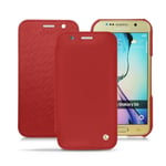 Housse cuir Samsung SM-G920A Galaxy S6 - Rabat horizontal - Rouge - Cuir lisse - Neuf