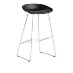 HAY - About a Stool AAS39 High - White Base - Cat.6 - Sense Black - Barstolar - Hee Welling - Metall/Plast