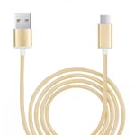 Micro USB-kabel - Motorola - Moto E7 Plus - 1,3 M - Flätad nylon - Snabbladdning/synkronisering GULD