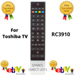 New Design RC3910 / RC-3910 Remote Control for Toshiba TV TELEVISION ( see ad )
