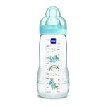Mam Easy Active - Biberon avec tétine de taille 3 (débit rapide), pour bébé de 4 mois et plus, 330 ml, Design peut varier