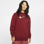 Women’s Nike Sportswear Shine Pullover Hoodie Sz S Dark Red Gold BV4986 677