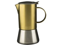 La Cafetière Edited Induction-Safe 4-Cup Brushed Gold Stovetop Espresso Maker, 200 ml (7 fl oz)