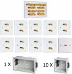 Complete Chrome 9.1 Surround Sound Speaker Wall Plate Kit Audio + ALL Back Boxes