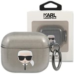 Karl Lagerfeld KLA3UKHGK AirPods 3 deksel svart/svart Glitter Karl's Head