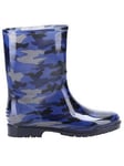 Cotswold Navy Camo Wellington Boots, Navy, Size 9 Younger