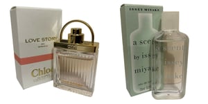 Ladies Miniature MiniPerfume Gift Travel x2 Issey Miyake AScent Chloe Love Story