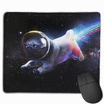 MULOHYT Bulldog Outer Space Laser Pug Mouse Pad with Stitched Edge Computer Mouse Pad with Non-Slip Rubber Base for Computers Laptop PC Gmaing Work Mouse Pad