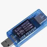 USB-testare Ström Spänning Kapacitet Tid Effekt Wh Temperatur Display USB Voltmeter Blå