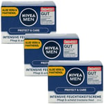 Nivea Men Protect & Care Intensive Moisturizer 3 X 50ml for Dry Skin