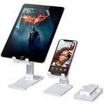 Cell Phone Stand, VersionTECH. Adjustable Foldable Tablets Holder Dock for Desktop Desk Office Compatible with iPhone 11 Pro Xs Xs Max Xr X 8 7 6 6s Plus iPad, All Smartphones,Nintendo Switch (white)