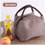 Portable Canvas Stripe Lunch Bag Insulated Cooler Bags Therm