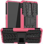 For Nokia 2.4 Shockproof Case, Hybrid [Tough] Rugged Armor Protective Cover, Phone Case Cover With Built-in [Kickstand] For Nokia 2.4 (6.5") - Pink