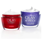 Olay Regenerist Day Cream and Retinol 24 Night Cream Skin Care Sets, 50ml